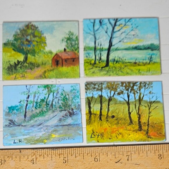 Dollhouse Miniature Paintings by L.H. - Picture 1 of 4